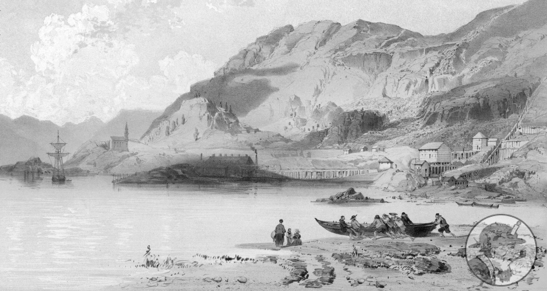 Alten mines, Kåfjord, by Mayer 1838