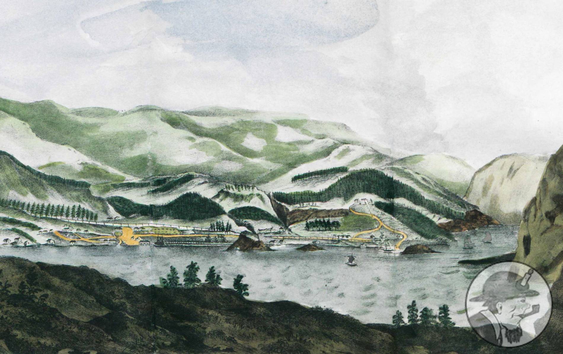 Alten copper works and mines, Kafjord, Norway 1832
