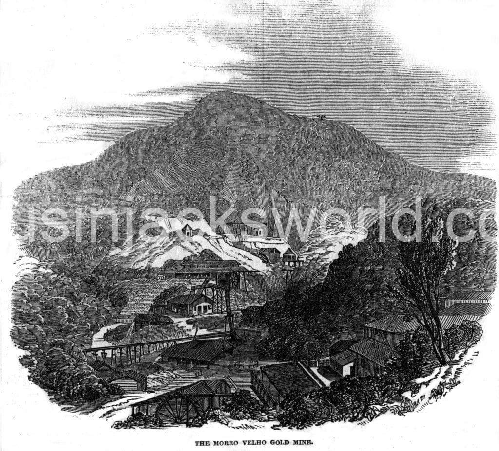 Morro Velho Gold Mine Etching from the Illustrated London News 1849