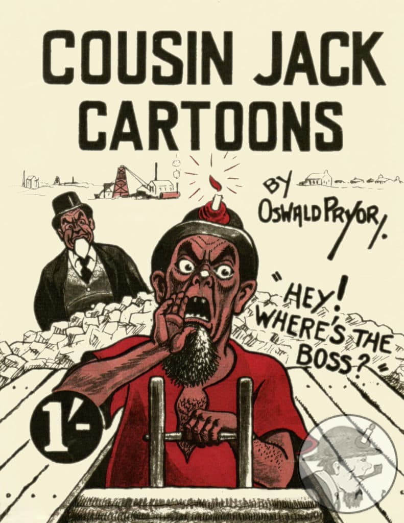 Cartoon satirising the cult of Cousin Jack in Australia