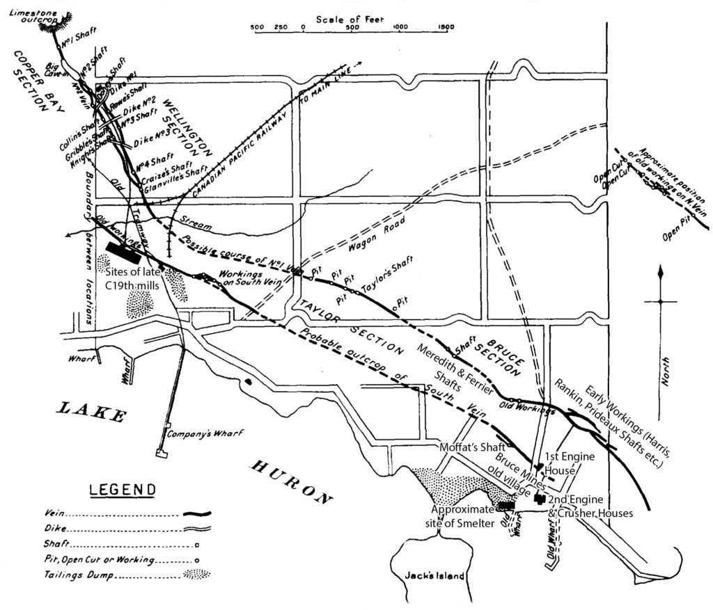 Map of the Bruce Mines 1915