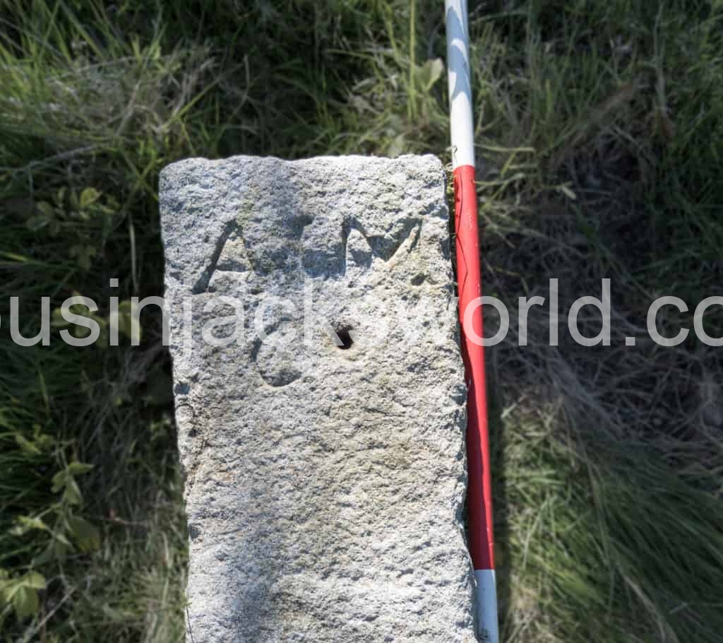 Eighteenth century Associated Irish Mining Company mineral boundary stone delineating the Connoree and Cronebane mining setts 