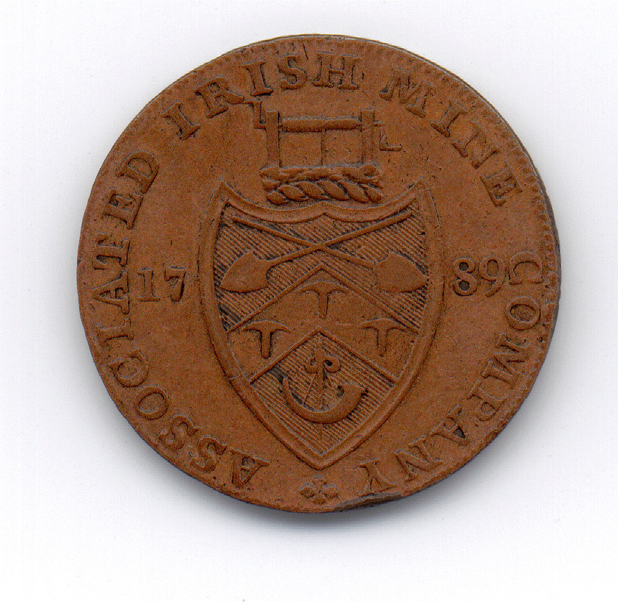 Cronebane token, Avoca mines, Associated Irish Mine Company, Wicklow, 1789