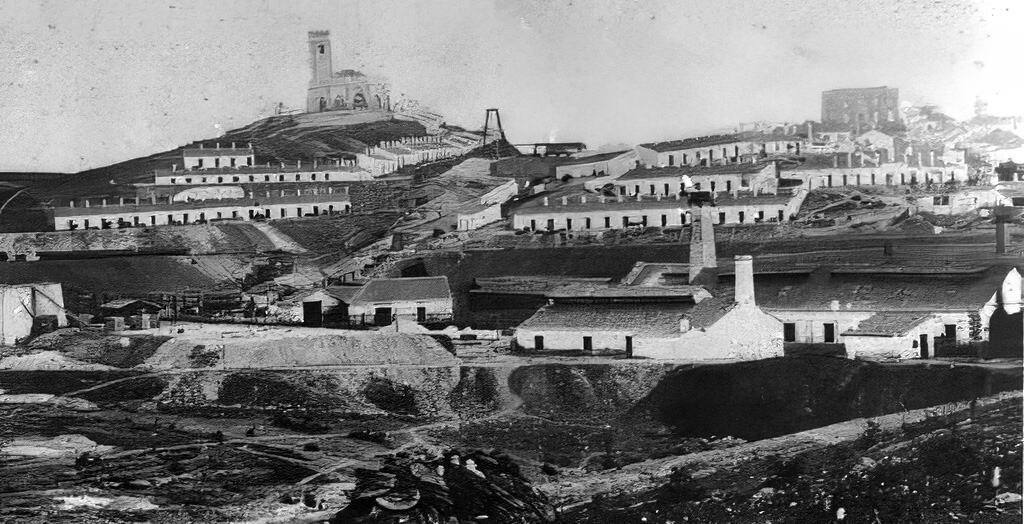 Housing for the Iberian mineworkers at São Domingos c1870, which was demolished when the open cast expanded.