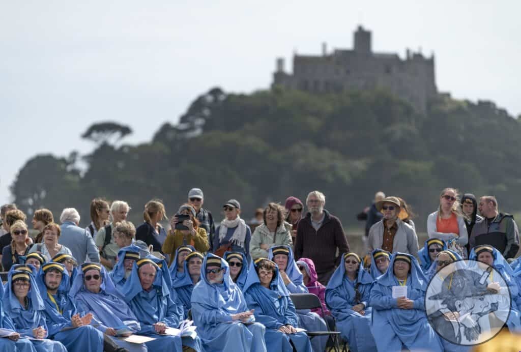 In the Bardic circle with St Michael's Mount in the background
